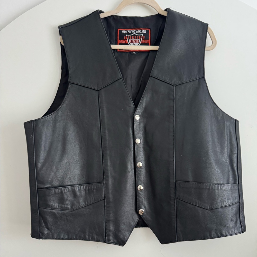 Stylish Black Leather Vest
